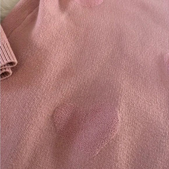 Nicole Miller Pink Heart Crew Neck Sweater - Picture 2 of 5